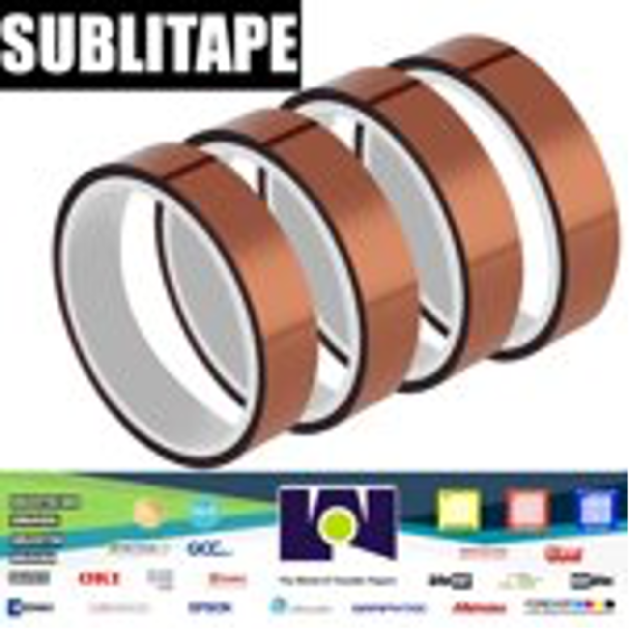 4 rolls Heat resistant tapes sublimation Press Transfer Thermal Tape  20mmx30m SUBLITAPE TAWNY